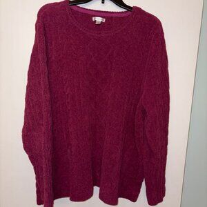 3X crew neck maroon sweater with textured pattern. Super soft. New condition.
